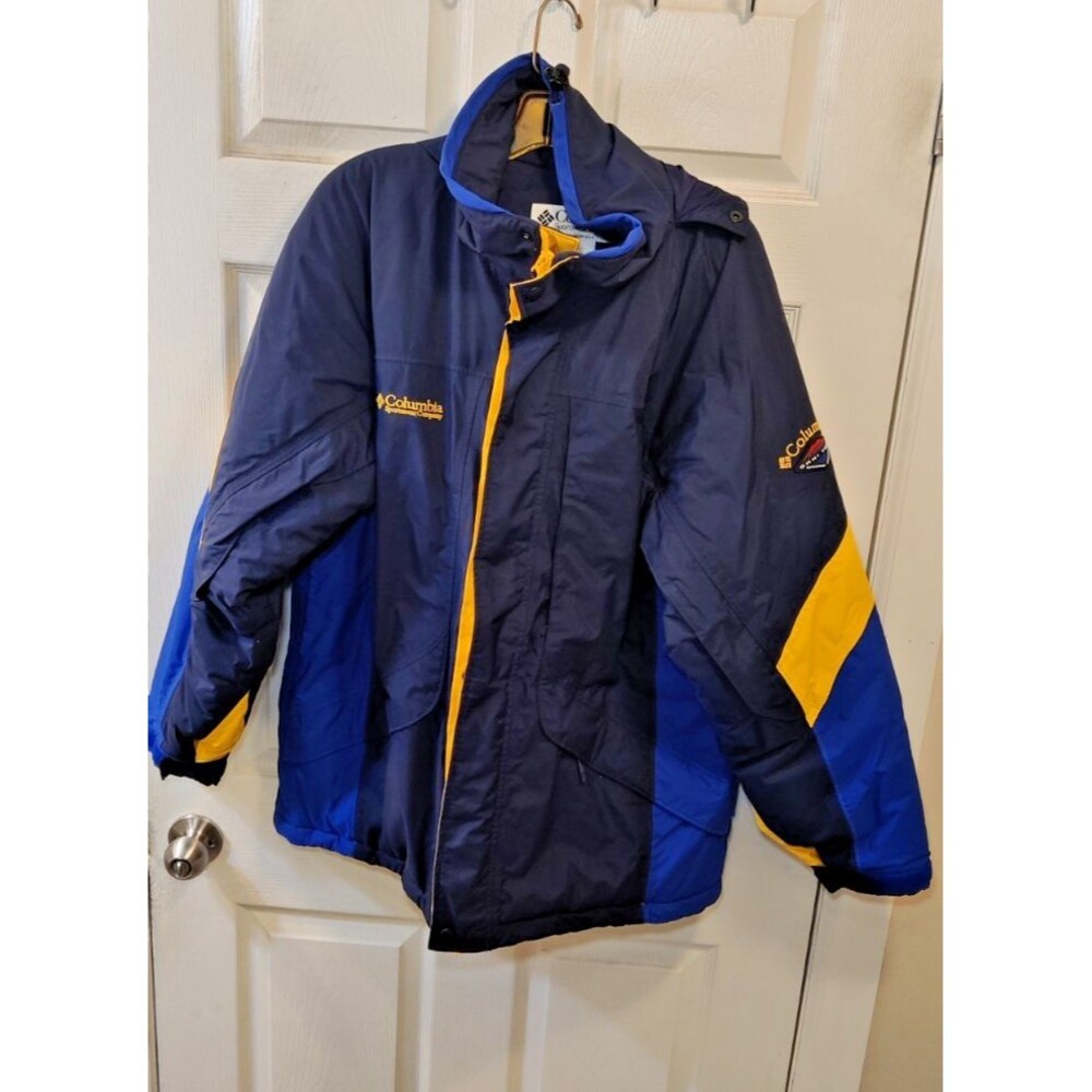 Vintage 90s Columbia Mens Large Pull Out Hooded Puffer Jacket